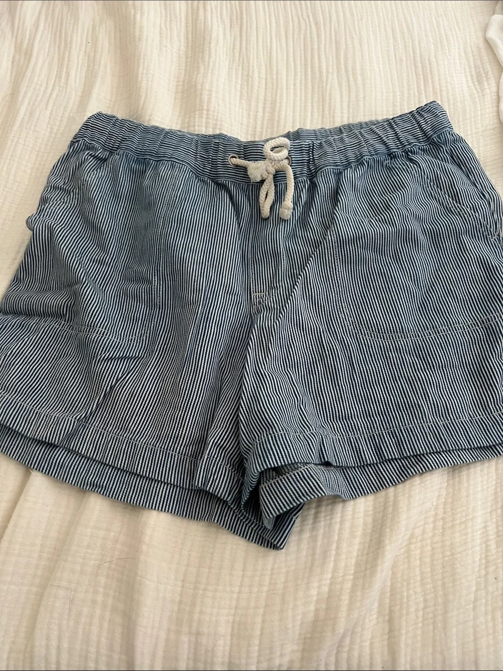 J Crew Striped Blue Drawstring Women's Shorts